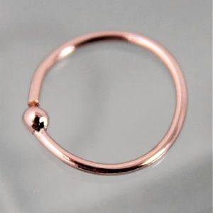 18k SOLID ROSE GOLD Ball Hoop for Septum, Tragus, Cartilage